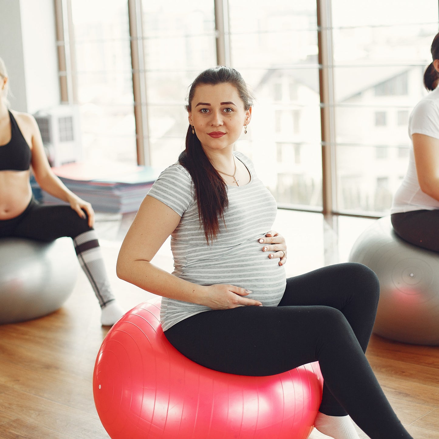 65 cm Anti Burst Exercise Ball with Inflation Pump Non Slip Yoga Ball for Pilates Core Training Home Gym and Pregnancy Fitness