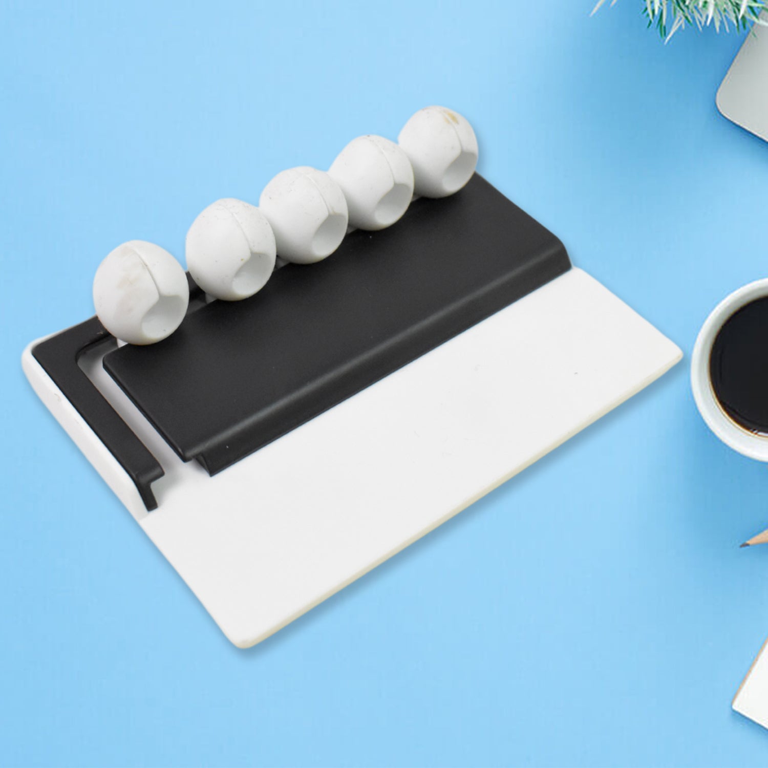 Adhesive Silicone Cable Clips 5 Slot Self Adhesive Cable Organizer for Charging Cables USB Wires Power Cords Desk Home Office and Car (1 Pc)