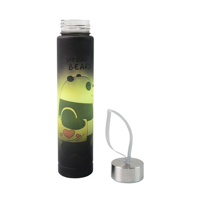 300 ML Cute Cartoon Printed Plastic Water Bottle with Leakproof Stainless Steel Cap and Carry Strap – Portable Reusable Travel, School, Office and Home Use Bottle (1 Pc)