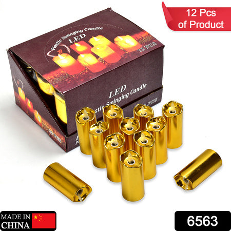 Big Swinging LED Candle Set – Battery Operated Flameless Decorative Candles for Weddings, Birthdays, Festivals and Home Décor (12 Pieces)