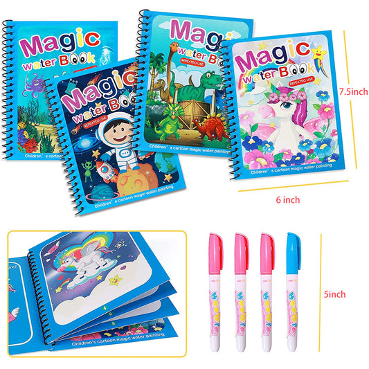 Magic Water Quick Dry Coloring Book (Pack of 4)