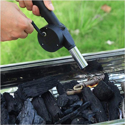 Portable Hand Crank Air Blower Fan for Charcoal Grill, BBQ, Fireplace, Fire Pit, Camping and Outdoor Cooking