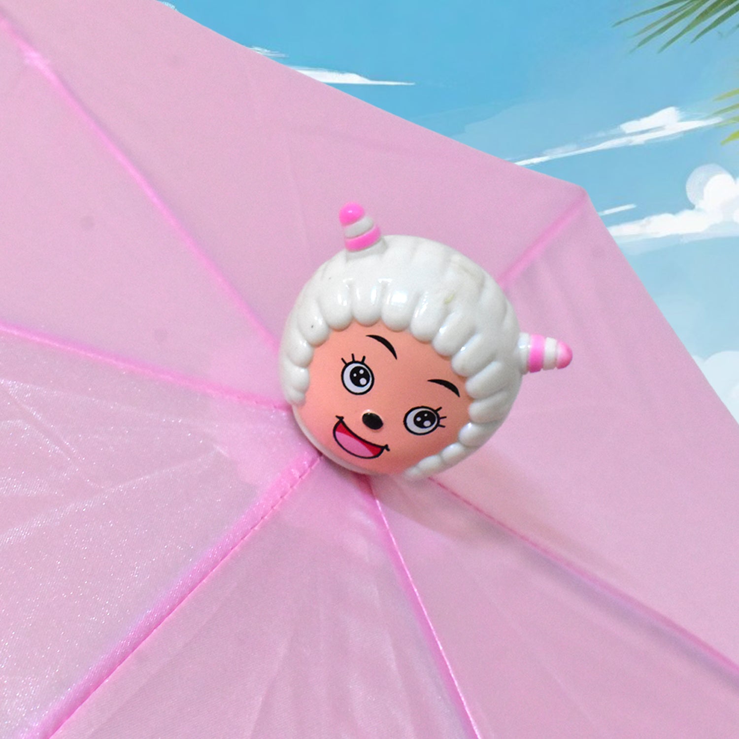 Cartoon Shape UV Protection Sun Umbrella for Kids Foldable Cute Travel Umbrella for Children Girls and Boys Mix Design and Color Pack of 1