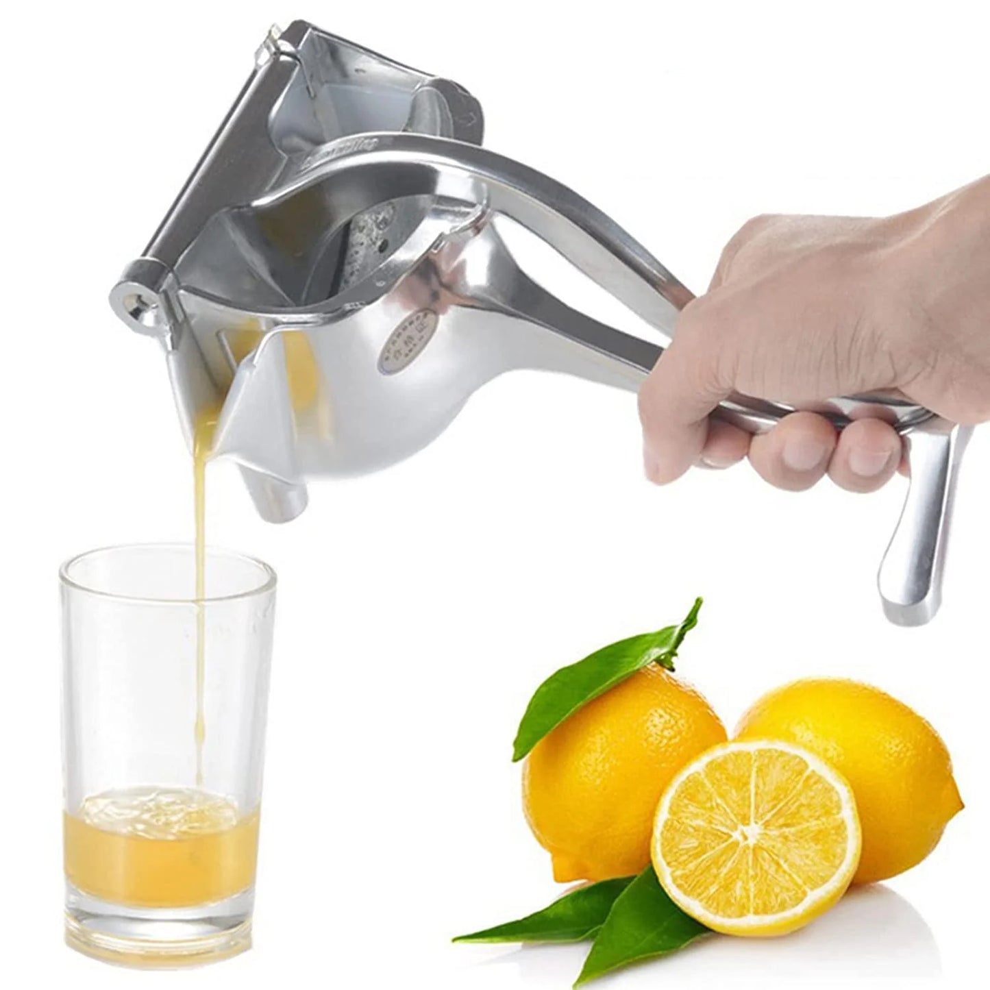 Manual Aluminium Fruit Press Juicer Citrus Lemon Orange Squeezer Hand Press Juicer with Filter Bags and PP Liner Pack of 1