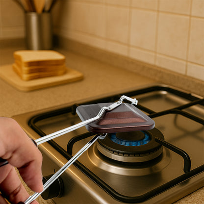 Apex Regular Non-Stick Gas Stove Sandwich Toaster – Heavy Gauge Aluminum Sandwich Maker with Double Non-Stick Coating and Heat-Resistant Handle