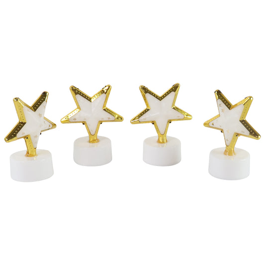 Decorative Star Shaped Flameless Led Candles (4 Pc) Flickering Warm Glow for Home Décor, Festivals, Weddings & Special Events