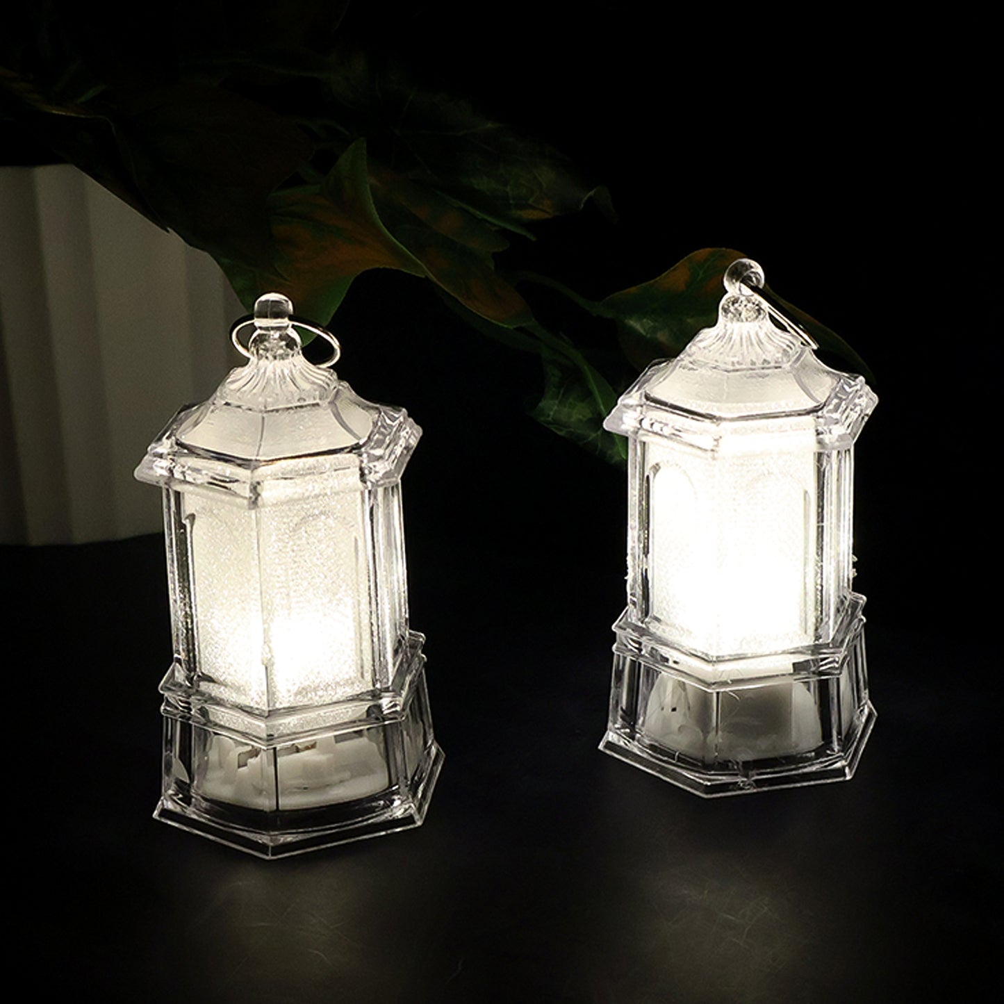 Set of 6 LED Hanging Lantern Style Decorative Flameless Candles Battery Operated Warm White Lamps for Home Decor Festivals Weddings Parties and Mandir Decoration