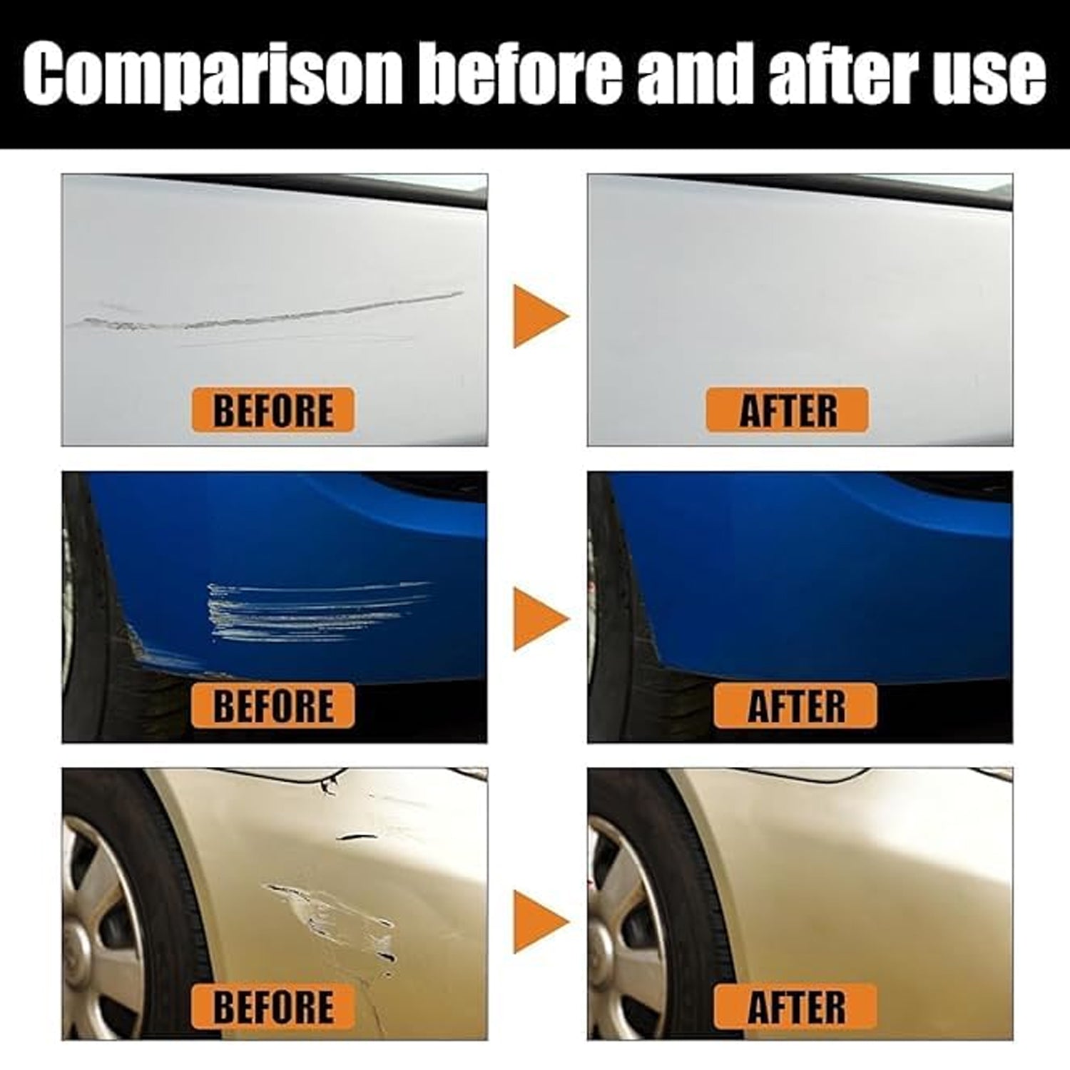 Car Scratch Removal Wax, 60 ml Scratch Repair and Surface Restorer with Sponge Applicator for Removing Scratches, Stains and Oxidation (1 Set)