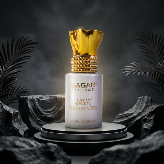 Sagar Java Positive Vibes Roll On Attar, Alcohol Free Long Lasting Fresh Perfume Oil for Men and Women, 9.9 ml