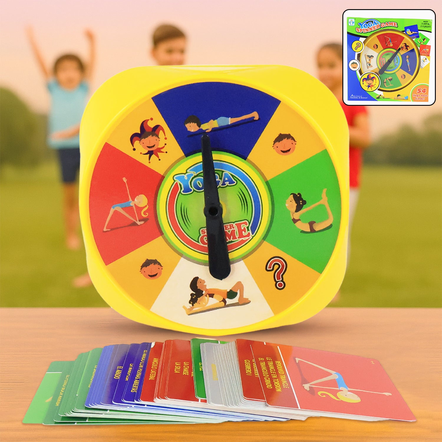 Yoga Spinner Game for Kids and Adults Educational Yoga Activity Game for Balance Flexibility Physical Fitness and Family Fun (1 Set)