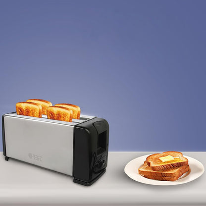 Orbit 1200W Pop-Up Bread Toaster with Adjustable Browning Control – Stainless Steel Electric Toaster for Crispy Toasts and Quick Breakfast (1 Pc)