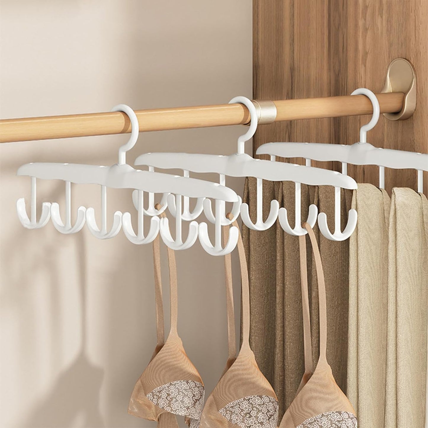 Tank Top Hanger 12 Hook Rotatable Space Saving Closet Organizer for Tank Tops Bras Camisoles Scarves Belts and Accessories (1 Pc)