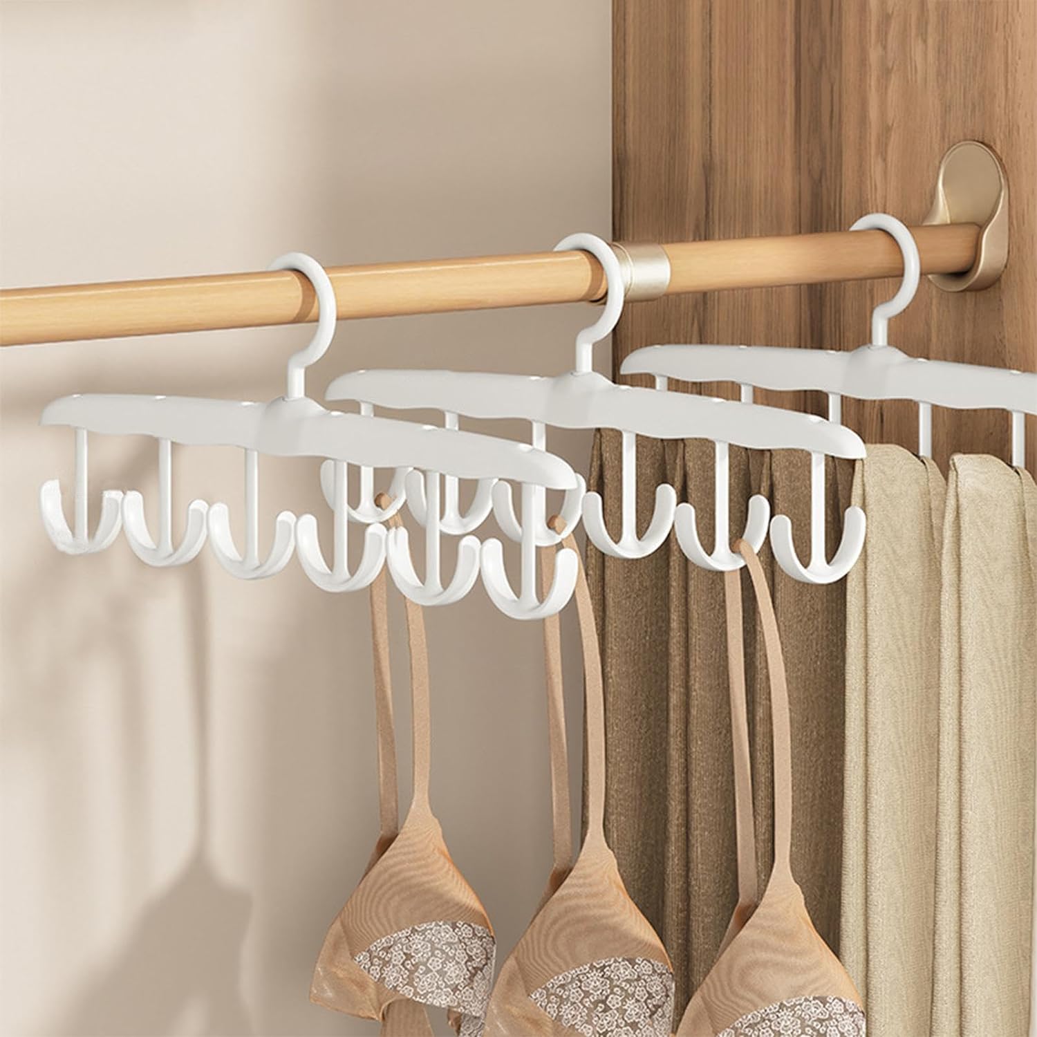 Tank Top Hanger 12 Hook Rotatable Space Saving Closet Organizer for Tank Tops Bras Camisoles Scarves Belts and Accessories (1 Pc)