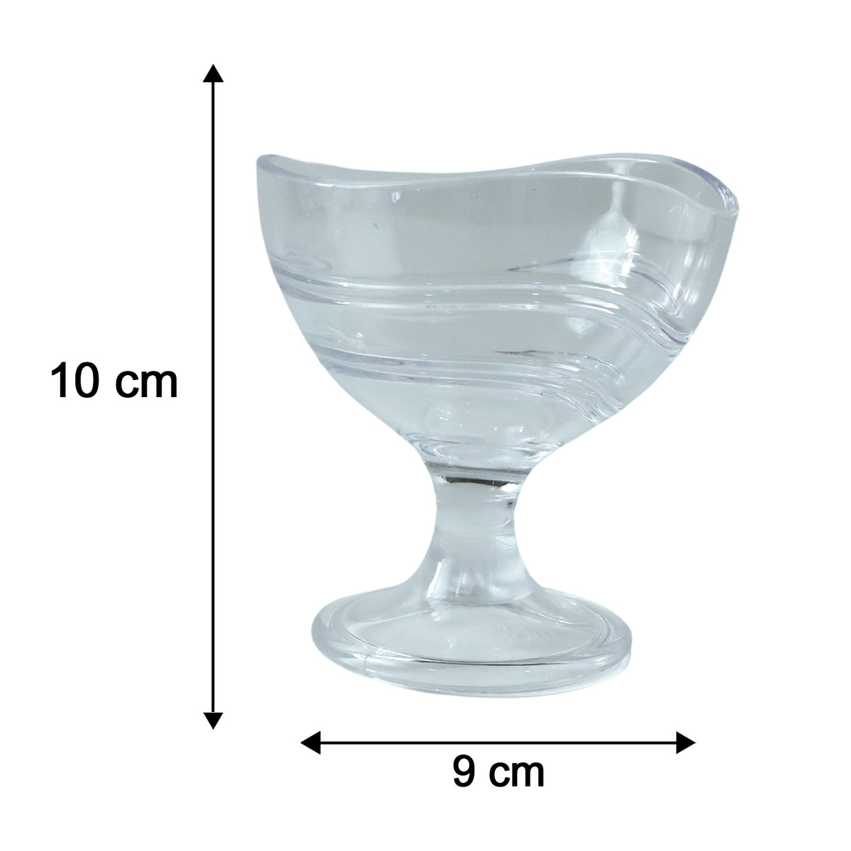 Supermom Creamy Dessert Bowl, Unbreakable Polycarbonate Ice Cream Cups with Stem, Transparent Pedestal Dessert Glasses for Party Serving