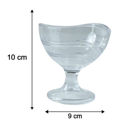 Supermom Creamy Dessert Bowl, Unbreakable Polycarbonate Ice Cream Cups with Stem, Transparent Pedestal Dessert Glasses for Party Serving