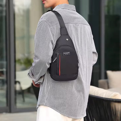 Waterproof Anti-Theft Crossbody Sling Bag with USB Charging Port, Earphone Port and Four Zipper Pockets for Men and Women
