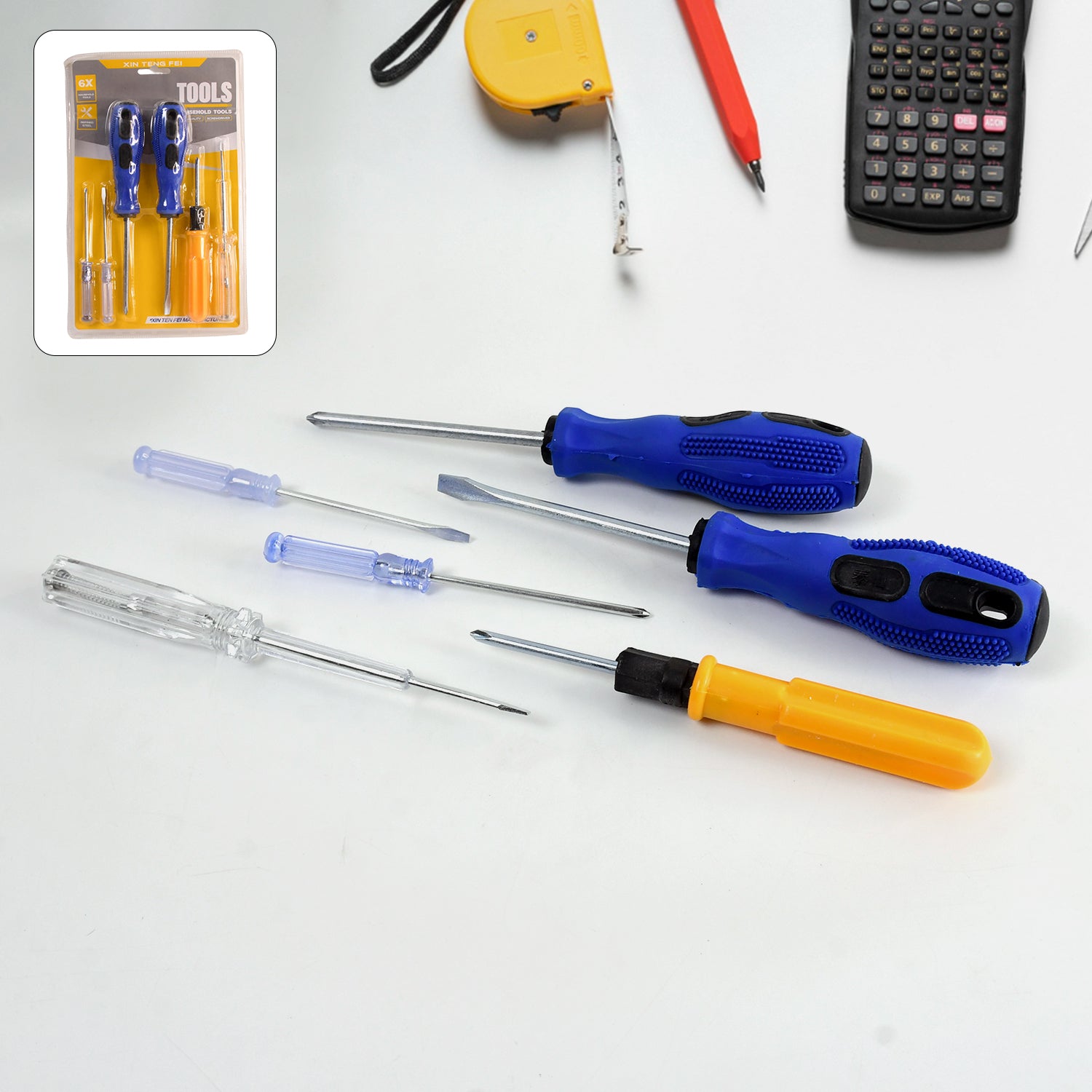 6-in-1 Multi Screwdriver Hand Tool Kit Set – Compact Interchangeable Repair Tool