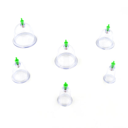 Vacuum Cupping Therapy Set 6 Cups with Hand Vacuum Pump for Body Massage, Muscle Relaxation, Deep Tissue Therapy and Home Wellness (6 Pc Set)