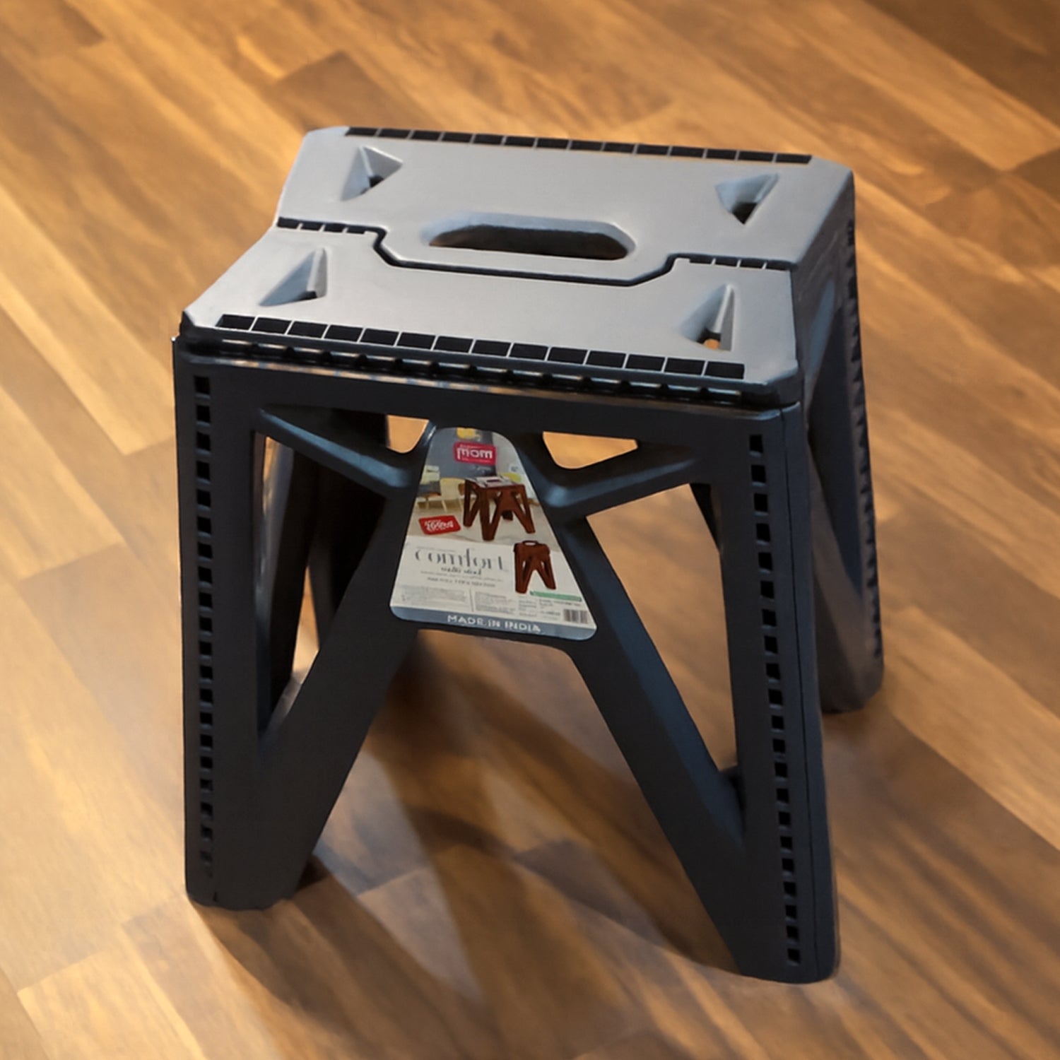 Supermom Comfort Multi Purpose Folding Stool Heavy Duty Portable Plastic Stool for Home Office Kitchen and Outdoor Use 18 Inch (1 Pc)