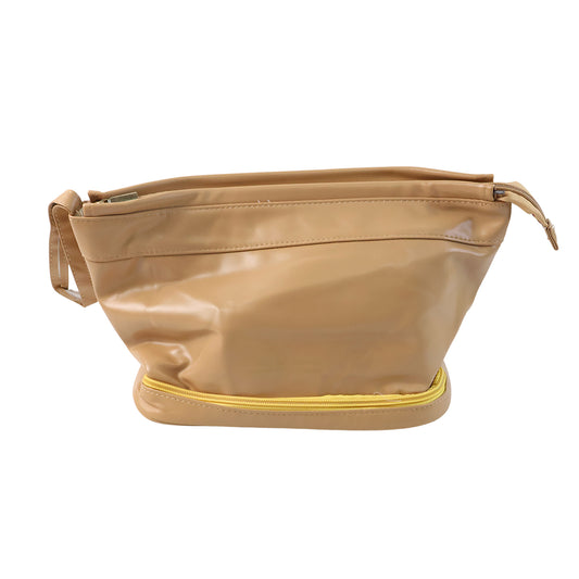 Spacious Cosmetic & Makeup Storage Bag with Dual-Compartment Base Zipper, Travel-Friendly Toiletry Organizer for Daily Use, Vanity Setup & Accessories – Elegant Soft-Finish Pouch