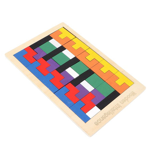 Wooden Blocks Puzzle Educational Brain Teaser Toy Russian Block Puzzle for Kids and Adults Early Learning Game (1 Set)