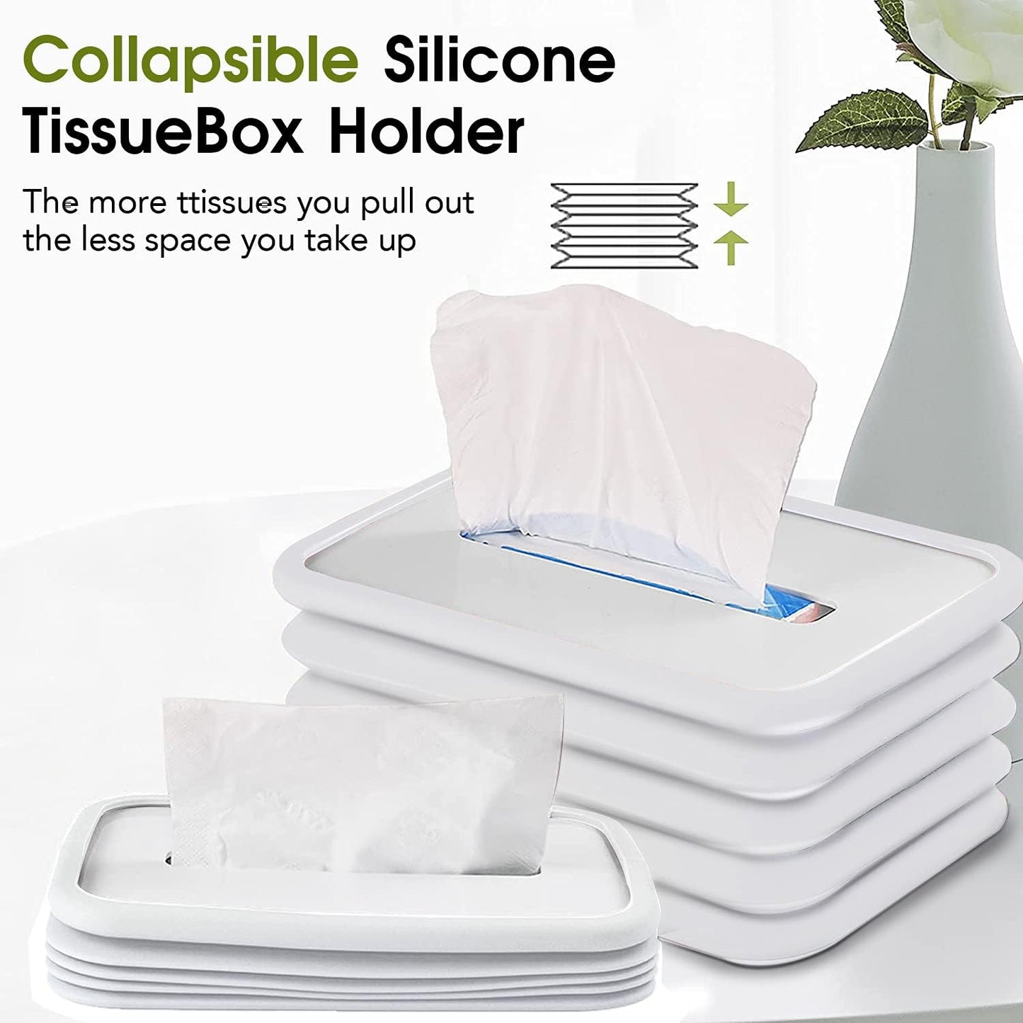 Silicone Tissue Holder – Flexible Wave Design Tissue Box for Bathroom, Office, Car & Bedroom (1 Pc)