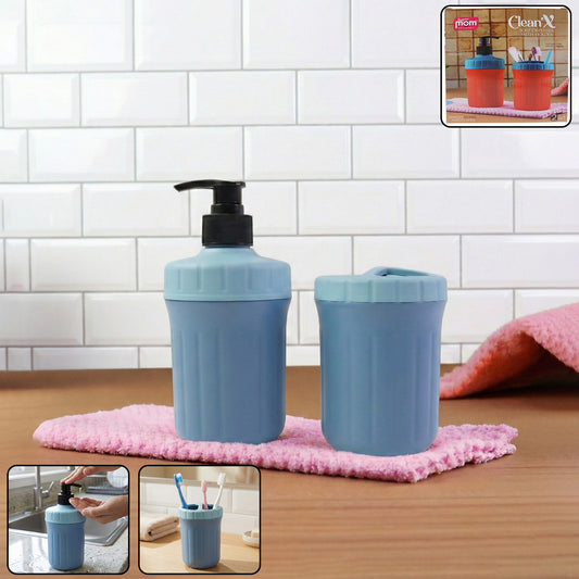 Multipurpose Soap Dispenser with Utility Holder for Kitchen & Bathroom Use – Hand Pump Liquid Dispenser and Storage Holder Set (1 Set)