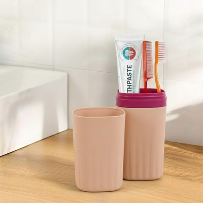 Multifunction Portable Travel Toothbrush Case Toothbrush and Toothpaste Holder Travel Toothbrush Storage Box, Portable (2 Pc)