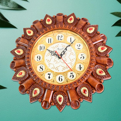 Premium Designer Analog Wall Clock Silent Quartz Battery Operated Decorative Wall Clock for Living Room, Bedroom, Hall, Office and Home Décor (1 Pc)
