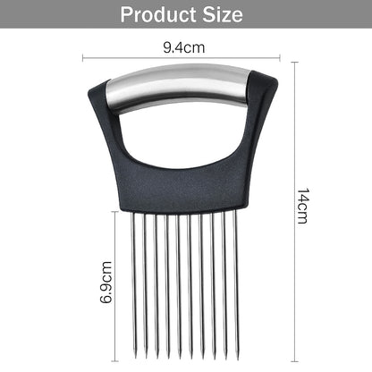 Stainless Steel Onion Cutter Vegetable Slicer Holder Tool (1 Pc)