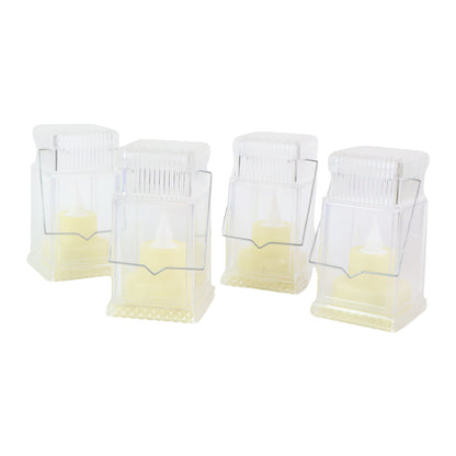 Set of 4 LED Flameless Lantern Style Decorative Candles Battery Operated Warm Tealight Lamps for Home Festivals Mandir Weddings Parties and Table Decoration