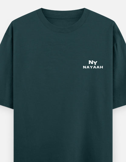 NAYAAH Premium (Petrol Blue) 100% Cotton 240 GSM Unisex Oversized T-Shirt – Heavyweight Breathable Everyday Wear Petrol Blue
