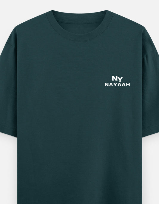 NAYAAH Premium (Petrol Blue) 100% Cotton 240 GSM Unisex Oversized T-Shirt – Heavyweight Breathable Everyday Wear Petrol Blue