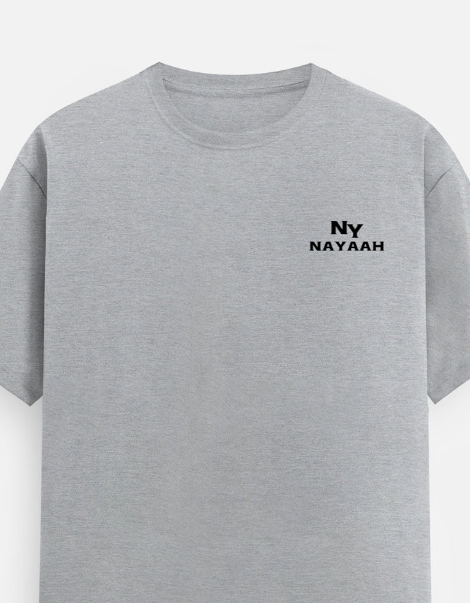 NAYAAH Premium (Grey Melange) 100% Cotton 180 GSM Unisex Regular Fit T-Shirt – Soft, Breathable and Lightweight Everyday Wear Grey Melange
