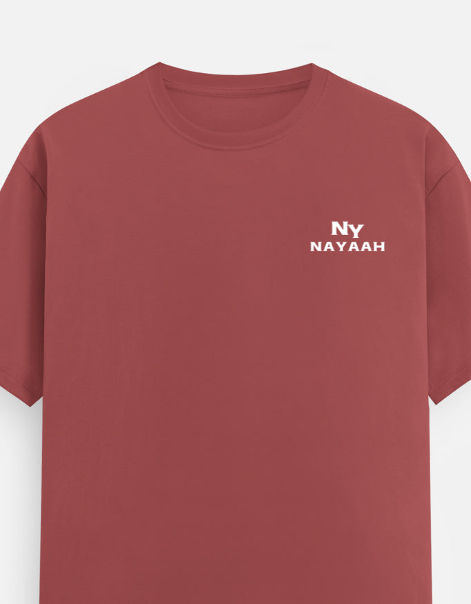 NAYAAH Premium (Coral / Black) 100% Cotton 180 GSM Unisex Regular Fit T-Shirt – Soft, Breathable and Lightweight Everyday Wear Coral