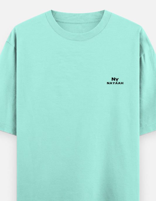 NAYAAH Premium (Mint) 100% Cotton 240 GSM Unisex Oversized T-Shirt – Heavyweight Breathable Everyday Wear Mint
