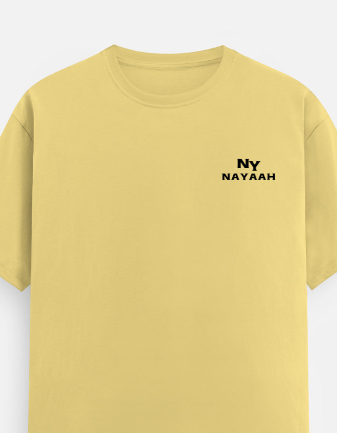NAYAAH (Yellow) Premium 100% Cotton 180 GSM Unisex Regular Fit T-Shirt – Soft, Breathable and Lightweight Everyday Wear