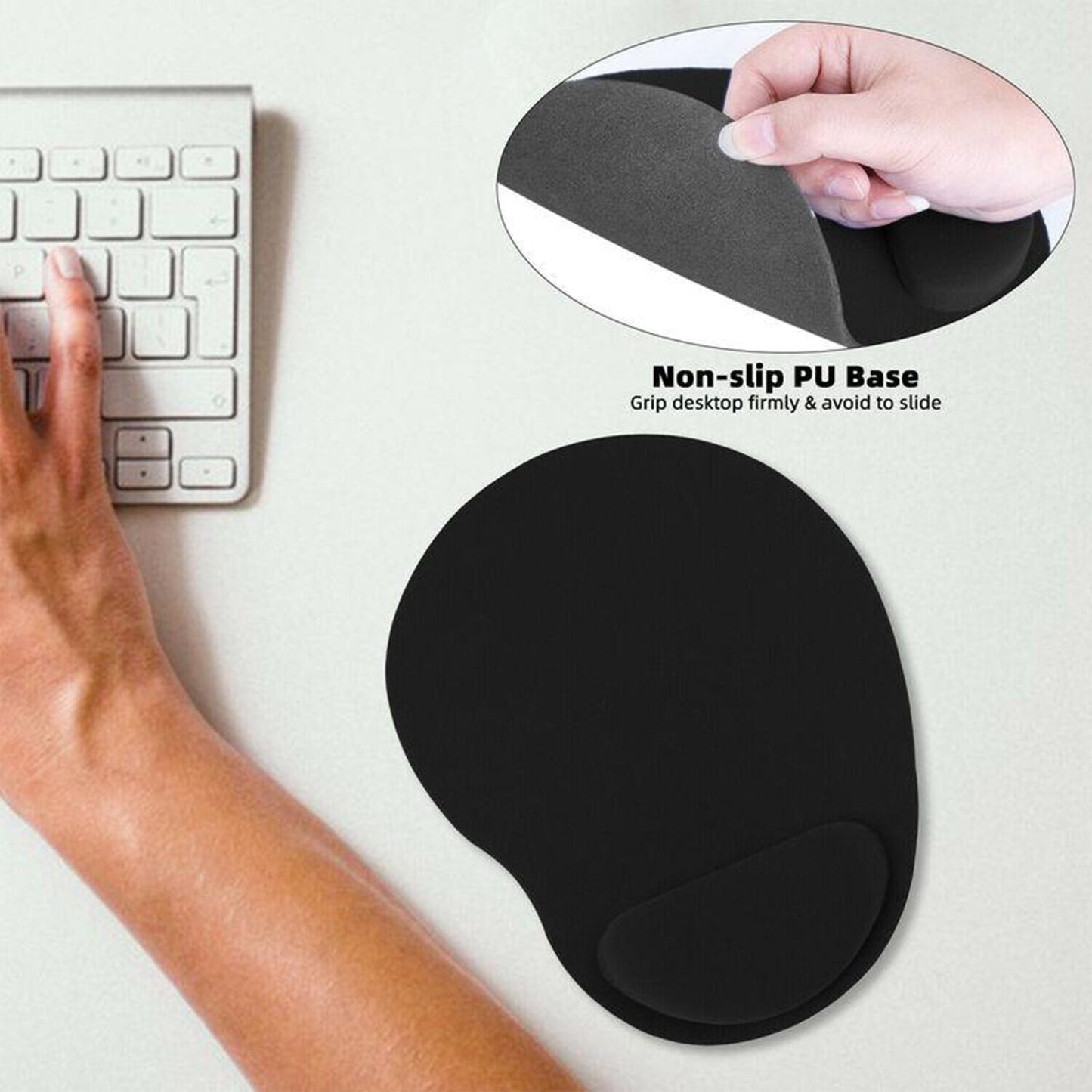 Ergonomic Wrist Support Mouse Pad Soft Comfort Mouse Pad for Computer Laptop Office Home and Gaming Use (1 Pc)