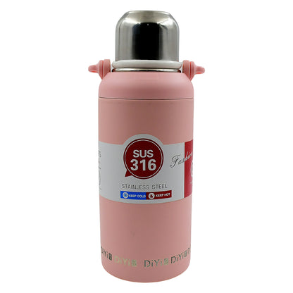 Stainless Steel Tumbler 316 Stainless Steel Vacuum Insulated Cup Bottle 1300ML Portable Travel Kettle Water Bottle with Handle Large Capacity Sports Flask with Lid and Straw