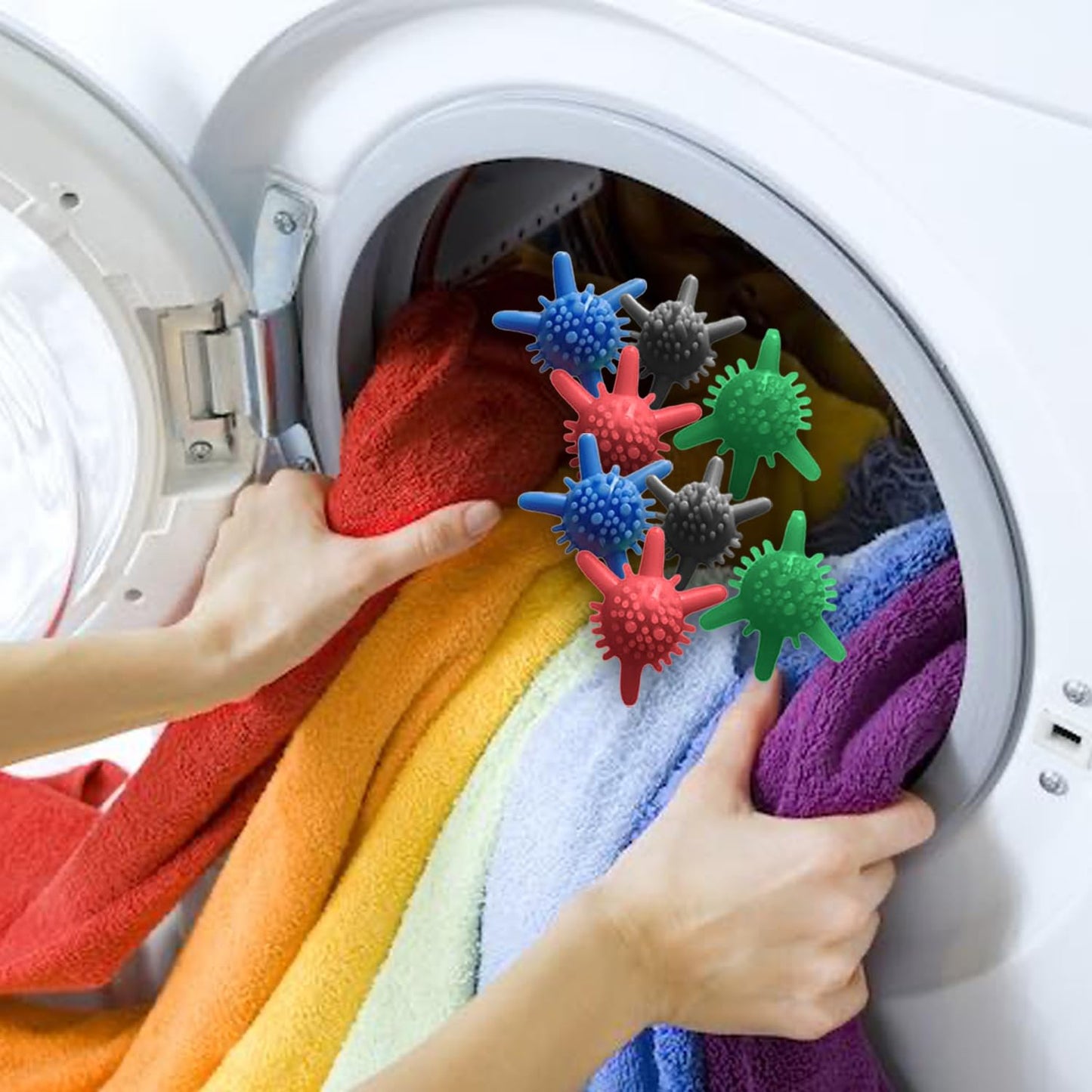 Multipurpose Laundry Washing Balls 6 Piece Set – Reusable Fabric Cleaning Balls for Washing Machine, Anti-Tangle Clothes Care and Enhanced Cleaning