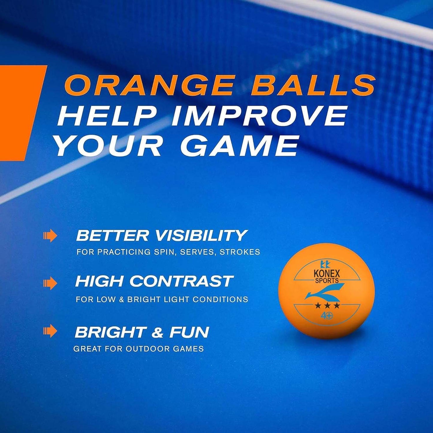 Professional Table Tennis Balls 3 Star 40+ Seamless ABS Plastic High Bounce Ping Pong Balls for Indoor and Outdoor Training Practice and Tournament Play (Set of 6 Pcs)