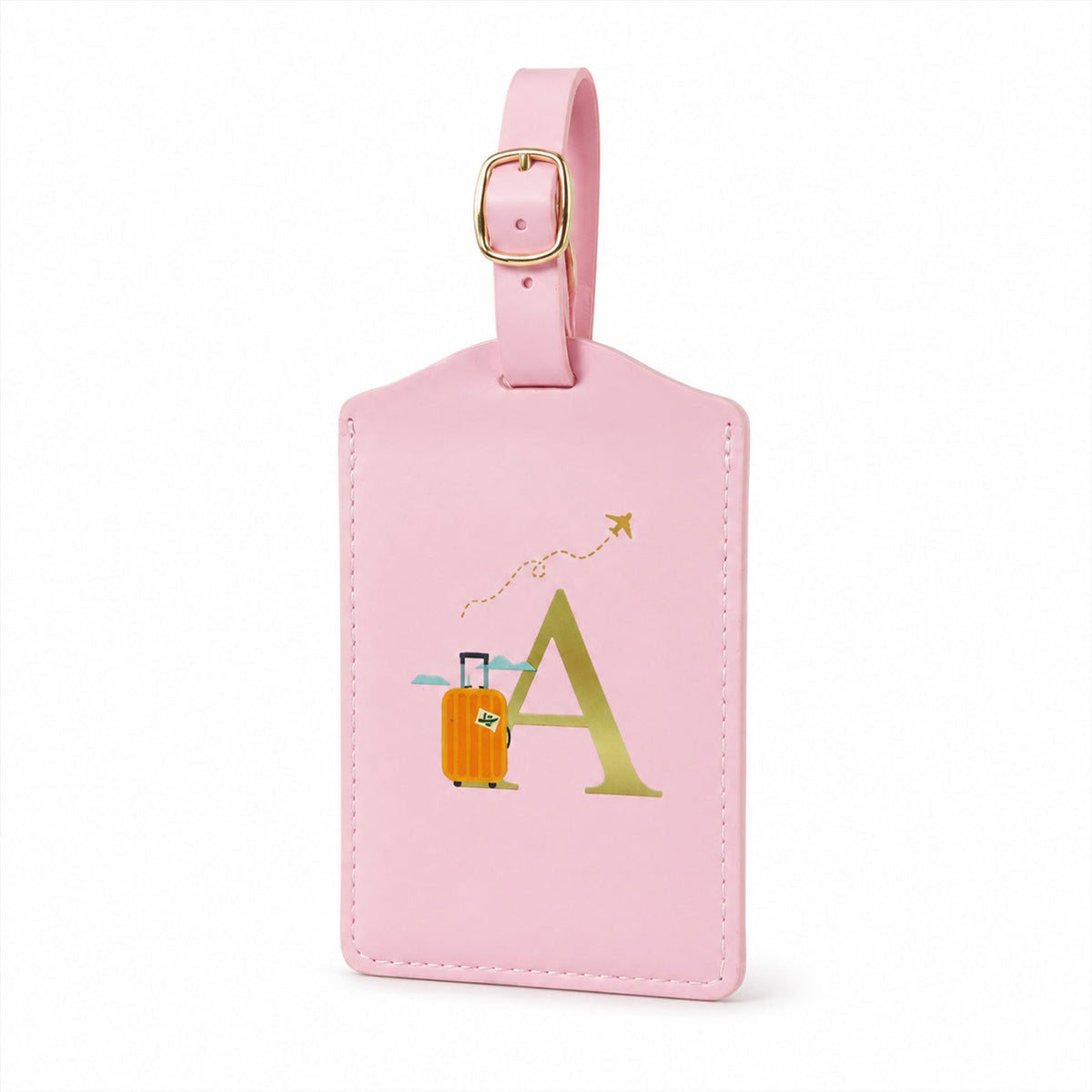 PU Leather Luggage Tag for Suitcase and Travel Bags, Adjustable Buckle Strap Baggage ID Holder with Privacy Cover, Stitched Name Card Tag for Backpacks, Trolley Bags and Business Travel