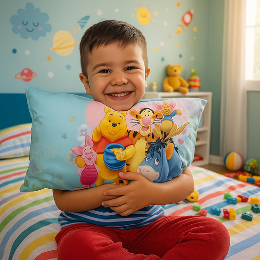 Soft Plush Cartoon Character Kids Pillow Colorful Printed Cushion for Baby Bed Nursery and Kids Room Comfort and Decoration 40x25 Cm (1 Pc)