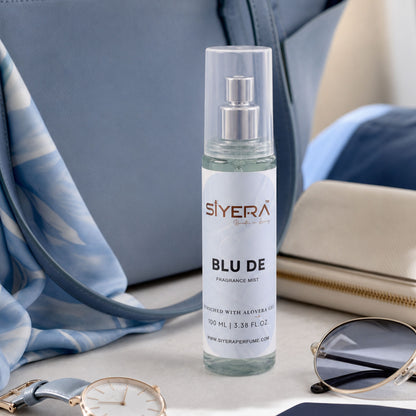 Blu De Fragrance Mist Body Spray for Men and Women, Long Lasting Aloe Vera Enriched Daily Wear Body Mist, 100 ml