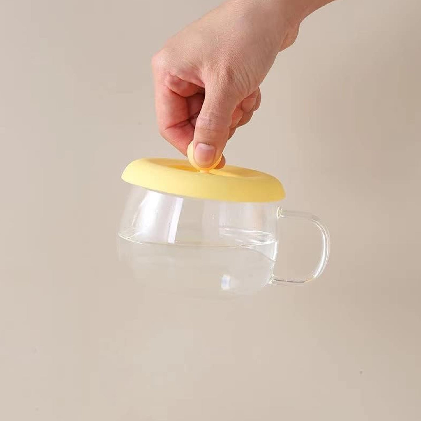 Cup /Mug Lid Dust Proof Silicone Rubber Airtight Seal Food Grade for Mug, Tea Cup and Coffee Cup (Cup and Spoon Not Included) Only Lid / 1 Pc