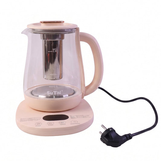 Electric Glass Kettle 2.3 Litre Multi Function Tea Maker and Water Boiler with Glass Infuser, Digital Temperature Control and Keep Warm Function (1 Pc)