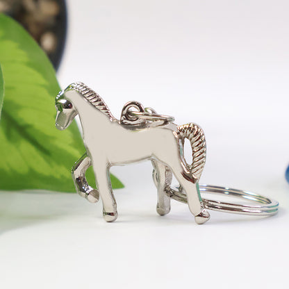 Premium Metallic Horse Shape Keychain for Car, Bike, Home – Stylish Chrome Finish Keyring for Animal Lovers, Gifting & Everyday Use (1 Pc)