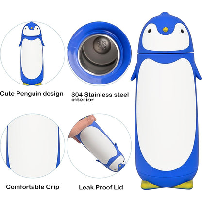 Penguin Cartoon Water Bottle Insulated Inner Glass Vacuum Water Bottle