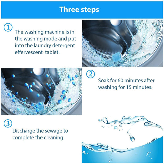 Washing Machine Cleaner Tablet for Deep Cleaning, Descaling and Odour Removal, Foaming Detergent Tablet for Washing Machine Drum and Internal Parts (1 Pc)