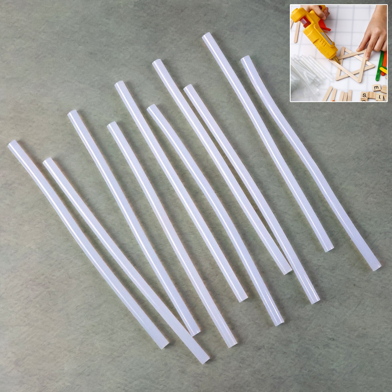 Transparent Hot Melt Glue Sticks (10 Pc Set)